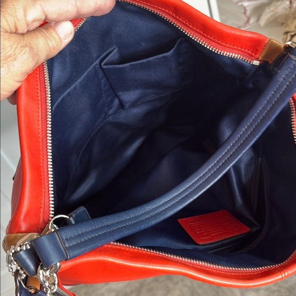 COACH Red and Blue Leather Shoulder/Crossbody Bag - Picture 11 of 11